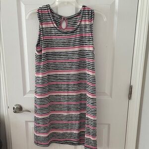 Talbots Striped Sleeveless Dress - Black, White, Pink